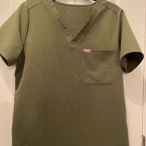 Figs Olive Caterina scrub top, Large